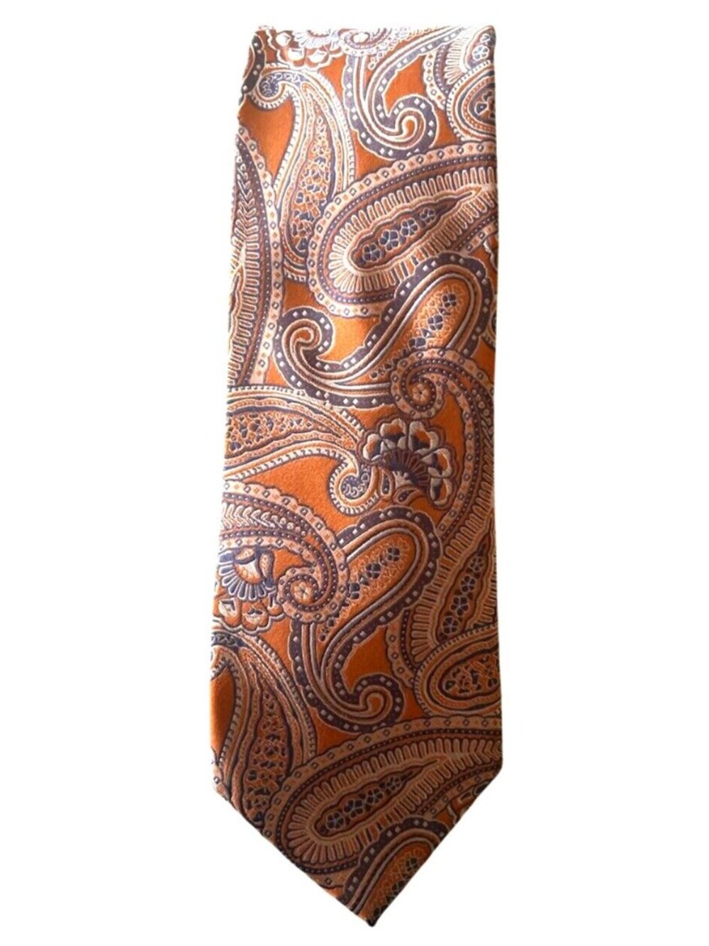 Michael Michael Kors Orange & Purple Paisley Silk Tie RN #121148